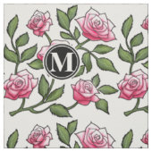 Tissu Élégant floral et monogramme (Échantillon)