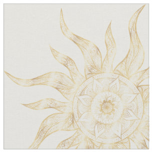 Tissu Elégant Gold Sun Mandala Design