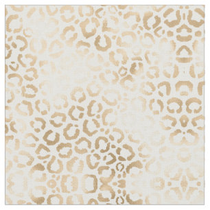 Tissu Elegant Gold White Leopard Cheetah Animal Print