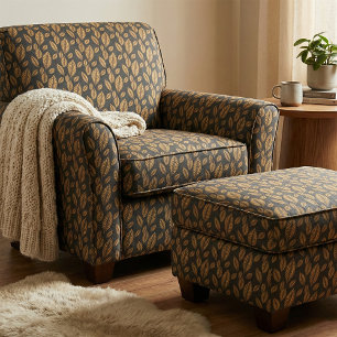 Tissu Elégant Golden Stylish Luxueux Feuille
