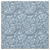 Tissu Elegant light blue tooled leather floral (Échantillon)