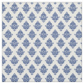 Tissu Elégant modèle bleu marine et blanc Damas (Échantillon)
