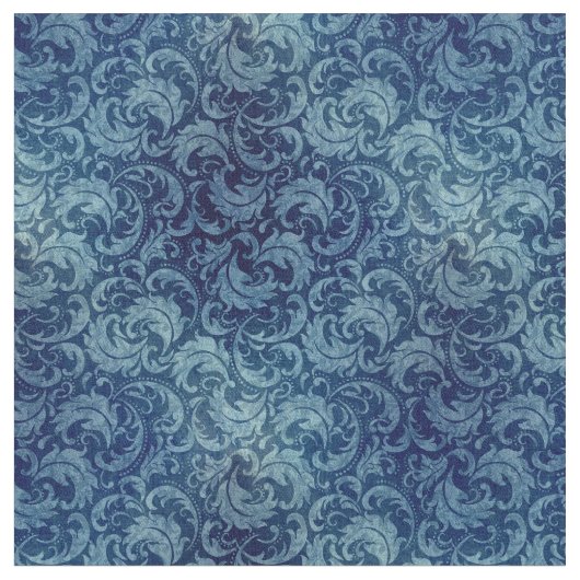 Tissu Elégant motif de Damas Vintage bleu (Fermer)