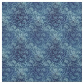 Tissu Elégant motif de Damas Vintage bleu (Échantillon)