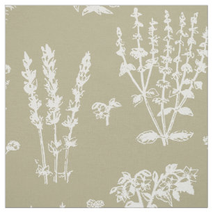 Tissu Élégant Motif de jardin de plantes vertes de Sage