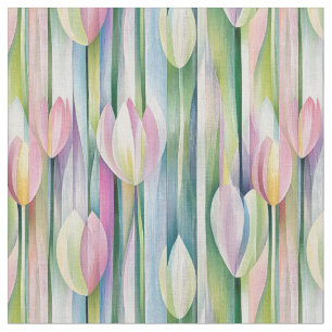Tissu Élégant motif de tulipe pastel