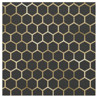 Tissu Élégant Motif noir peigne d'or