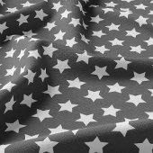 Tissu Élégant motif spatial étoilé gris foncé