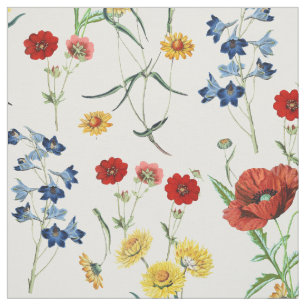 Tissu Élégant pavot Vintage Fleur sauvage