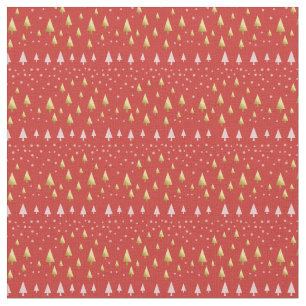 Tissu Elégant paysage or et rouge
