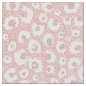Tissu Élégant Rose Empreinte de léopard or Motif blanc (Fermer)