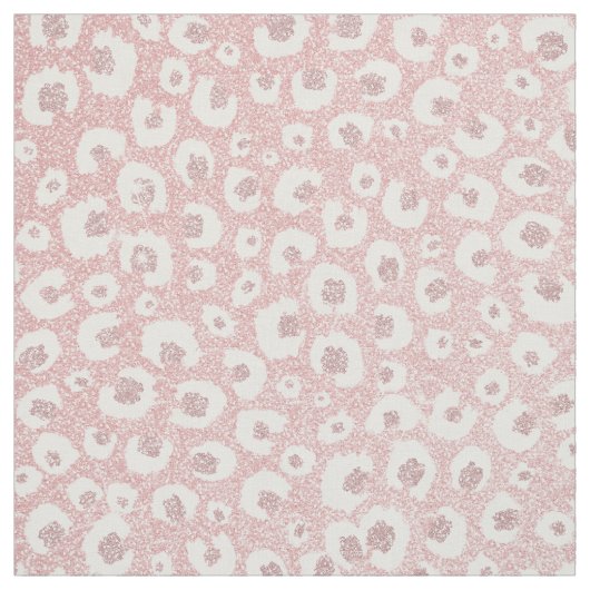 Tissu Élégant Rose Empreinte de léopard or Motif blanc (Échantillon)