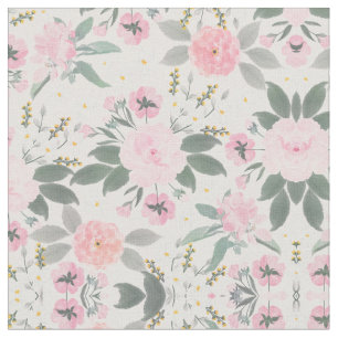 Tissu Elégant rose floral aquarelle peinture