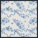 Tissu Élégant Roses et rubans bleus gravés Vintages<br><div class="desc">Elégant et romantique bleu gravé roses vintages,  fleurs,  vignes,  feuilles et papillons avec des rubans et arcs entrelacés sur un arrière - plan blanc.</div>