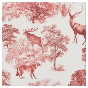 Tissu Elégant Rustique Vintage Rouge Français Toile de C