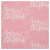 Tissu Élégant script de Noël rose neigeux moderne (Échantillon)