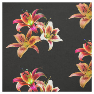Tissu Elégant trio de jours roses jaunes Floral