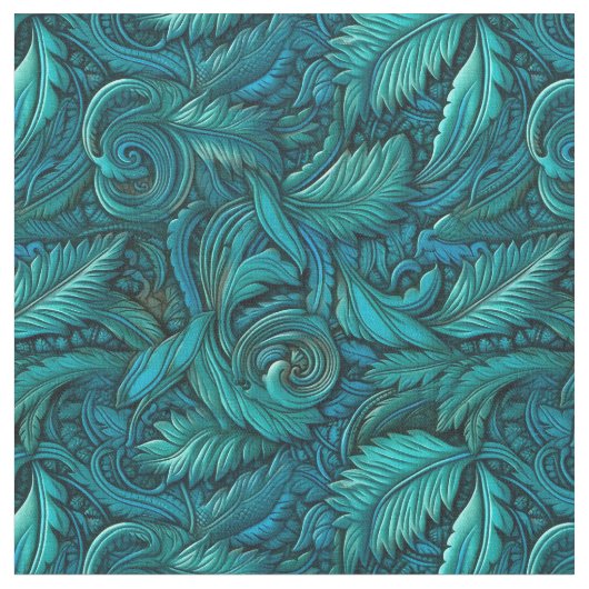 Tissu Elegant turquoise tooled leather  (Fermer)