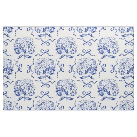 Tissu Elégant Vintage Blue Hydrangea Flower Bows (Fat Quarter)