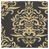 Tissu Elégant Vintage or Damask Pattern noir (Fermer)