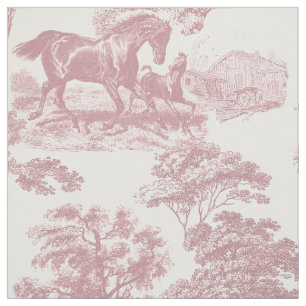 Tissu Elégant Vintage Soft Rose Horse Toile