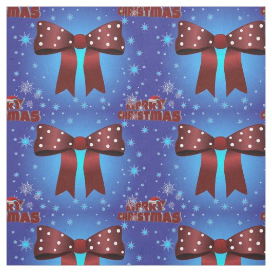 Tissu Elégante Bow rouge de Noël avec points blancs (Échantillon)