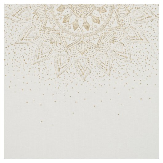 Tissu Elégante conception de points Mandala Or (Échantillon)