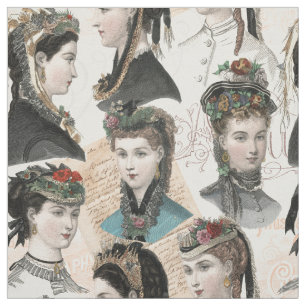 Tissu Élégante femme Vintage victorienne en Casquette