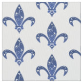 Tissu Elégante Fleur de Lis Bleue (fermé)