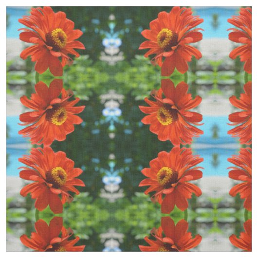 Tissu Élégante fleur florale orange classique (Échantillon)