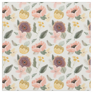 Tissu Élégante fleur pastel motif l Feminine l Rose