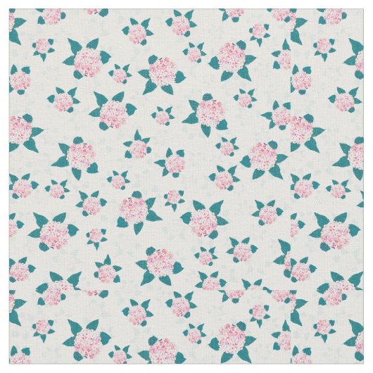 Tissu Élégante Hydrangée Florale rose rose (Fermer)