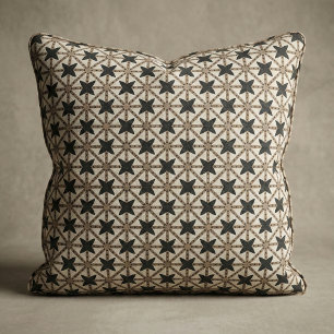 Tissu Elégante Mosaïque Noir & Beige Motif géométrique