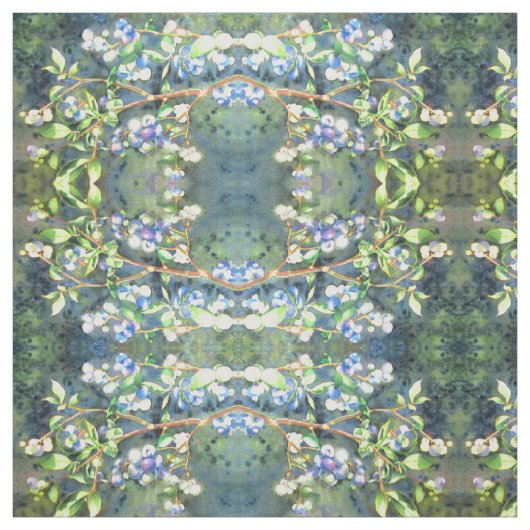 Tissu Elégante peinture à l'aquarelle de bleuet (Échantillon)