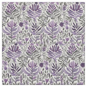 Tissu Éléments botaniques en violet (Échantillon)
