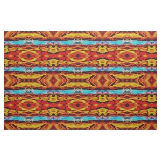 Tissu Eléments Chauds Et Froids Acrylique Verser Abstrai (Fat Quarter)