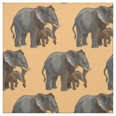 Tissu Eléphant africain avec bébé (Échantillon)