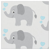 Tissu Éléphant de bébé aux Coeurs Bleus (fermé)
