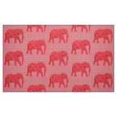 Tissu Éléphant de fleur - rouge-foncé et de corail (Fat Quarter)