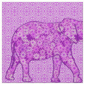 Tissu Éléphant de fleurs - mauve améthyste (Détail)