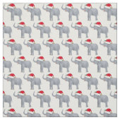 Tissu Éléphant de Noël à Santa Hat Mignonne (Échantillon)
