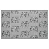 Tissu Éléphant de remous de fractale - gris, noir et (Fat Quarter)