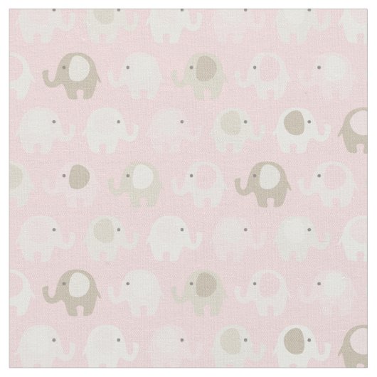 Tissu Éléphant de roses pâles (Fermer)