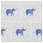 Tissu Elephant et flocons de neige (Échantillon)