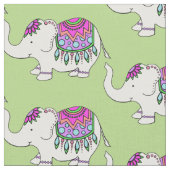 Tissu Eléphant fantaisiste (Fermer)