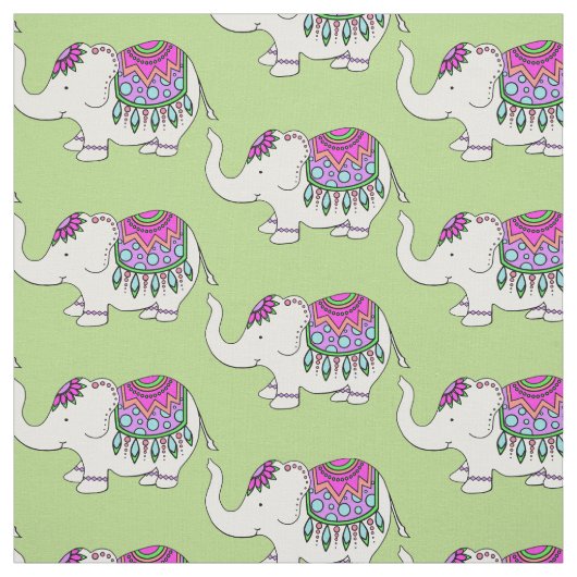 Tissu Eléphant fantaisiste (Échantillon)