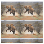 Tissu Elephant Kangaroo Hop, (Échantillon)