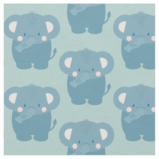 Tissu Elephant Motif bleu clair (Fermer)