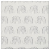 Tissu Éléphant peint à la main d'aquarelle moderne de (Échantillon)
