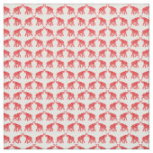 Tissu Éléphant rouge chanceux (Échantillon)